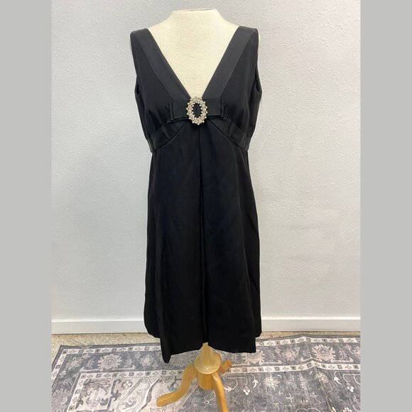 NWT Vintage 1960s Gino Charles for Neusteters Black Cocktail Dress, Size 12/14 - Picture 2 of 11